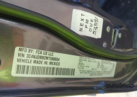 2021 Jeep Compass Altitude 4X4 from USA, damaged, VIN 3C4NJDBB2MT586654